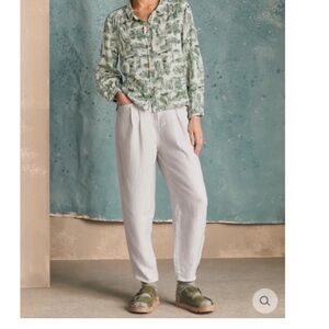 Poetry Linen Tapered Trouser in Aqua